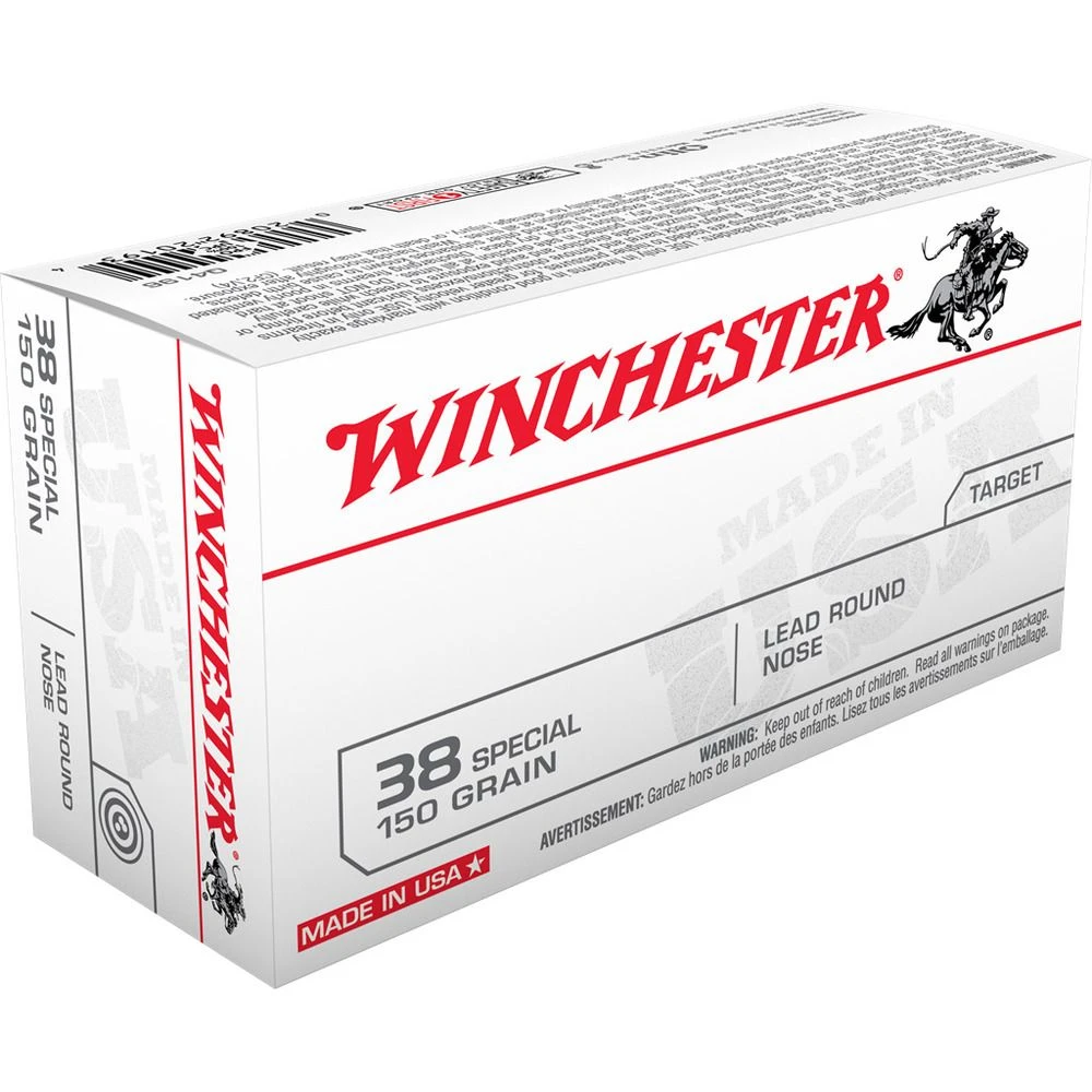 Winchester 38 Special - 150 Grain Lead Round Nose Ammo, 50-Round, Q4196 3 Winchester 38 Special - 150 Grain Lead Round Nose Ammo, 50-Round, Q4196