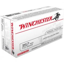 Winchester 357 MAG - 110 Grain Jacketed Hollow Point Ammo, 50-Round, Q4204