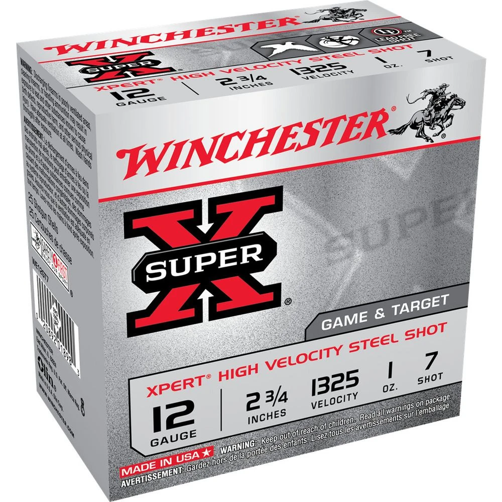 Winchester 12 Gauge - Xpert High Velocity Steel Shot Ammo, 25-Round, WE12GT7 3 Winchester 12 Gauge - Xpert High Velocity Steel Shot Ammo, 25-Round, WE12GT7