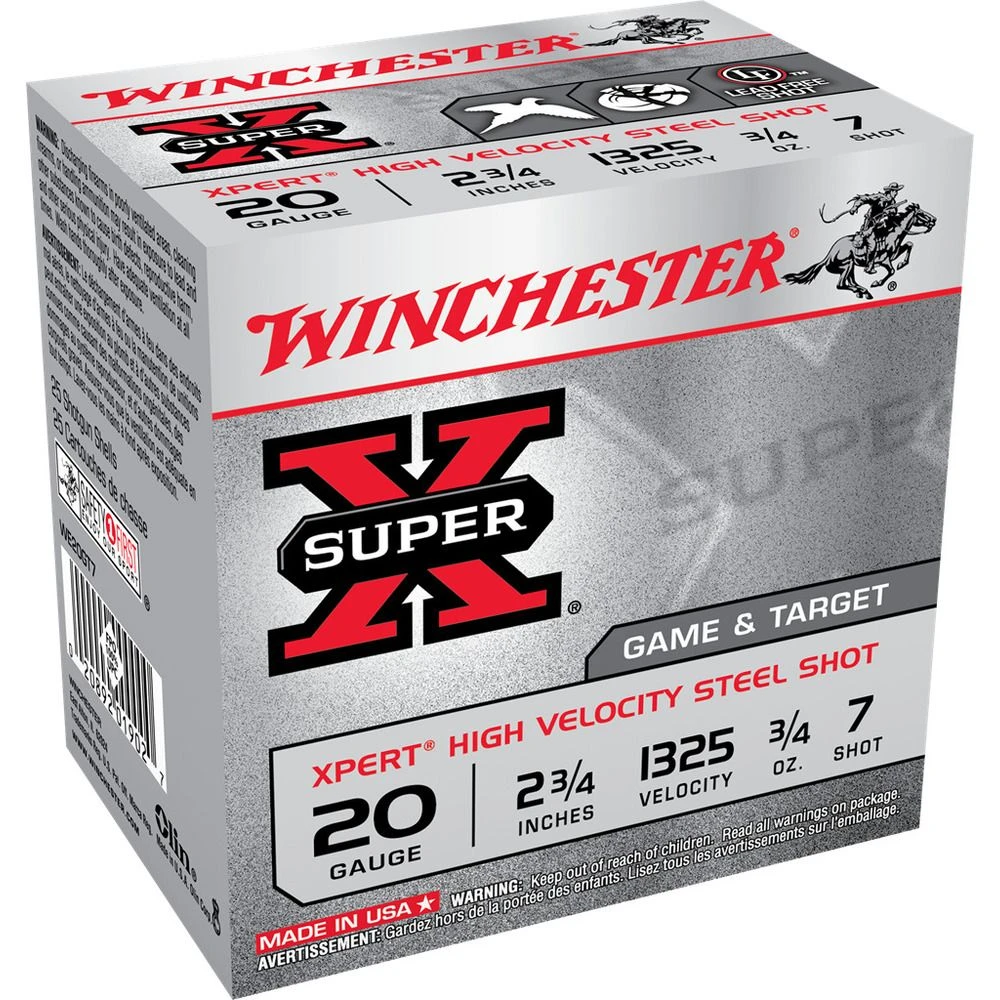 Winchester 20 Gauge - Xpert High Velocity Steel Shot Ammo, 25-Round, WE20GT7 3 Winchester 20 Gauge - Xpert High Velocity Steel Shot Ammo, 25-Round, WE20GT7