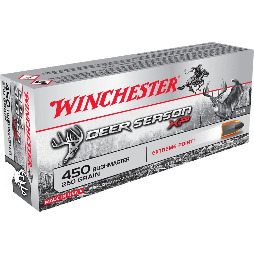 Winchester 450 Bushmaster - 250 Grain Extreme Point Ammo, 20-Round, X450DS 3 Winchester 450 Bushmaster - 250 Grain Extreme Point Ammo, 20-Round, X450DS