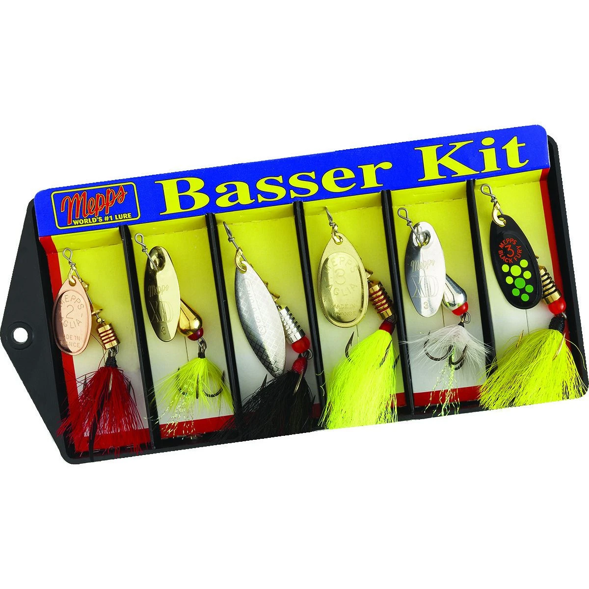Mepps Basser Kit - 6 Lure Dressed Treble Hook Assortment, K2D 3 Mepps Basser Kit - 6 Lure Dressed Treble Hook Assortment, K2D