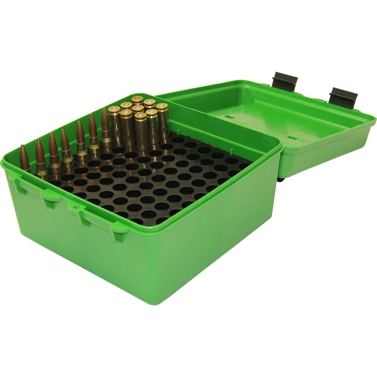 MTM CASE-GARD Deluxe Ammo Box 100 Round Handle 22-250 to 458 Win, Green, R-100-10 3 MTM CASE-GARD Deluxe Ammo Box 100 Round Handle 22-250 to 458 Win, Green, R-100-10