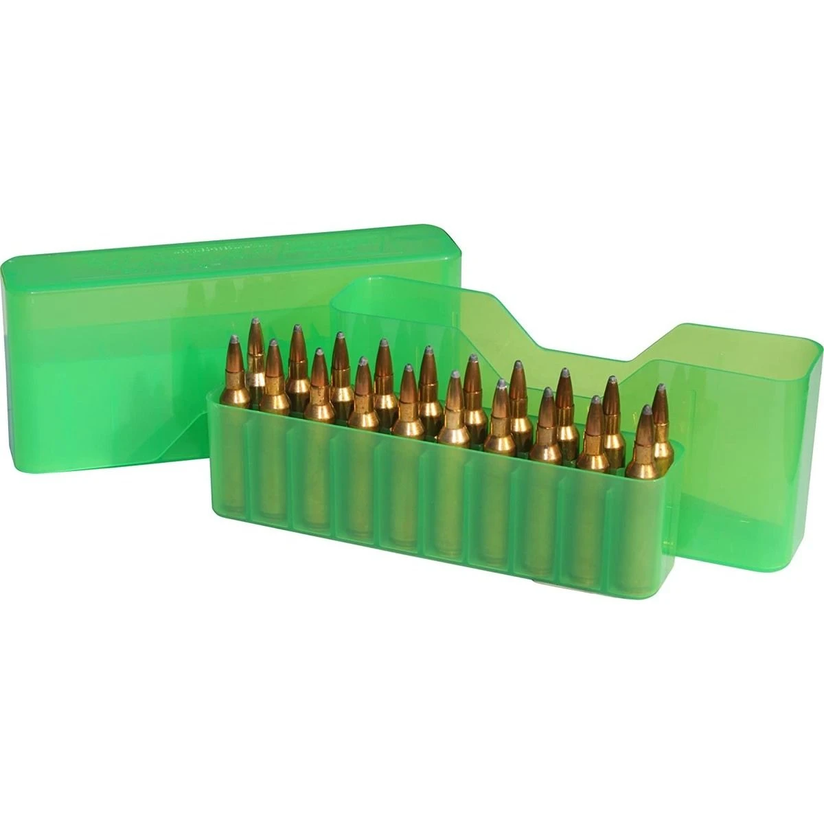 MTM CASE-GARD Slip-Top Ammo Box 20 Round 223 Rem 204 Ruger 222 Rem Mag, Clear Green, J-20-XS-16 3 MTM CASE-GARD Slip-Top Ammo Box 20 Round 223 Rem 204 Ruger 222 Rem Mag, Clear Green, J-20-XS-16
