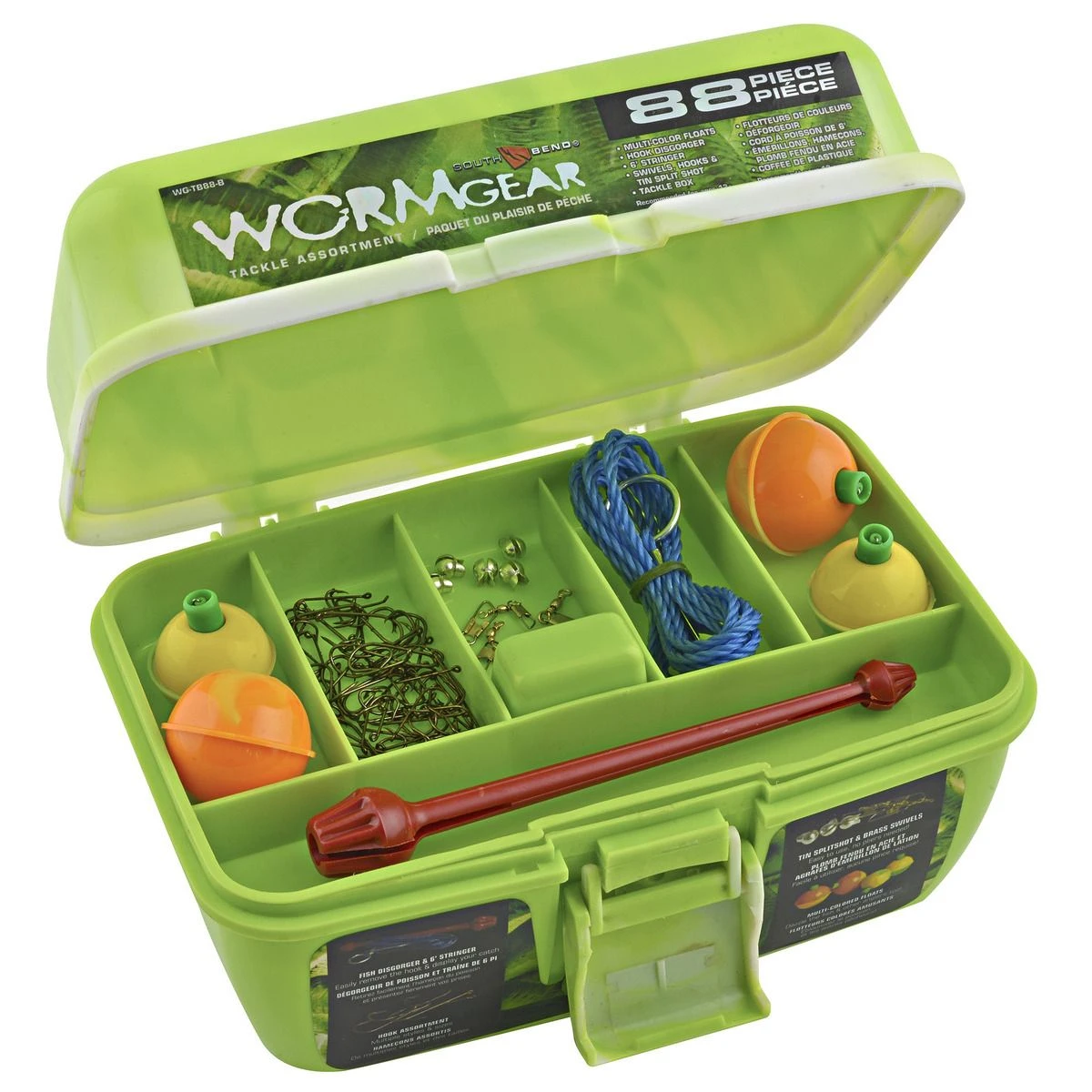 Worm Gear Tackle Box, Green, 88-Piece, WG-TB88-G 3 Worm Gear Tackle Box, Green, 88-Piece, WG-TB88-G