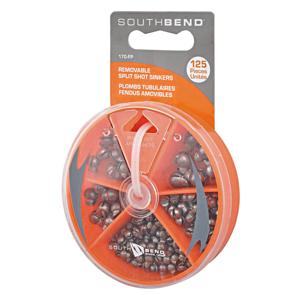 South Bend Split Shot Sinker Assortment, 125-Piece, 169664 3 South Bend Split Shot Sinker Assortment, 125-Piece, 169664