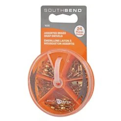 South Bend Assorted Brass Snap Swivels, 24-Pieces, 100636