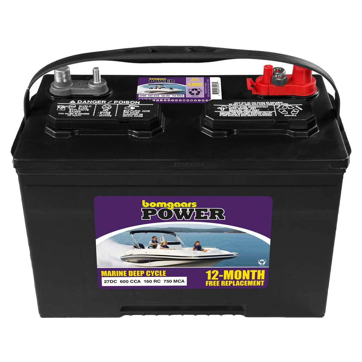 Bomgaars Power Marine Battery, 160 RC, 27-DC 4 Bomgaars Power Marine Battery, 160 RC, 27-DC - Image 2