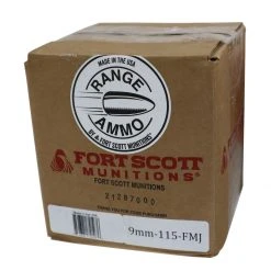 Fort Scott Munitions 9mm 115 Grain Centerfire Pistol Ammunition - Range Ammo, 500-Rounds, 9MM115FMJ